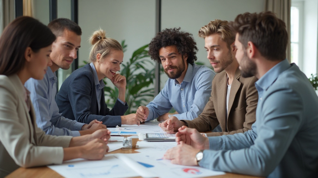 Tím ľudí spolupracujúcich na projekte s grafikmi a analýzou