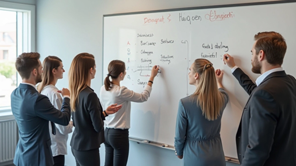 Profesionálna fotografia osôb na stretnutí s tabuľou s cieľmi